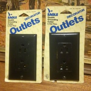 🔌 Eagle vintage Double Grounding Outlet Plug ⚡ Electric Electronic Lot of 2